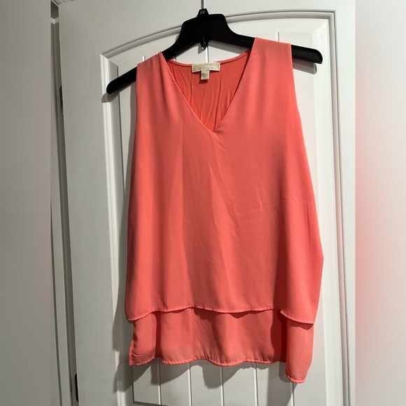 Michael Kors Tops - Michael Kors coral flowy dressy top tank shirt L large